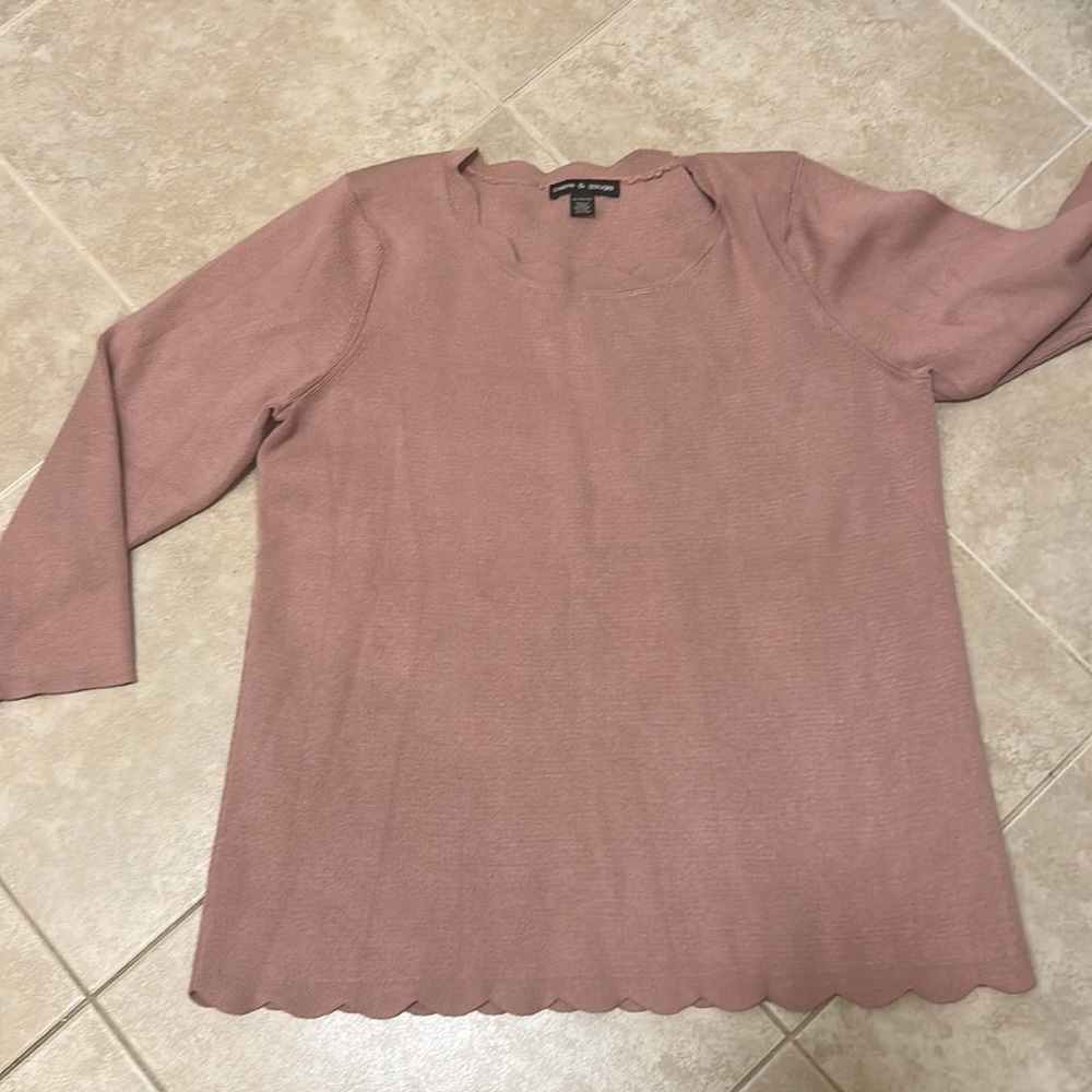Cable & Gauge pink sweater XL